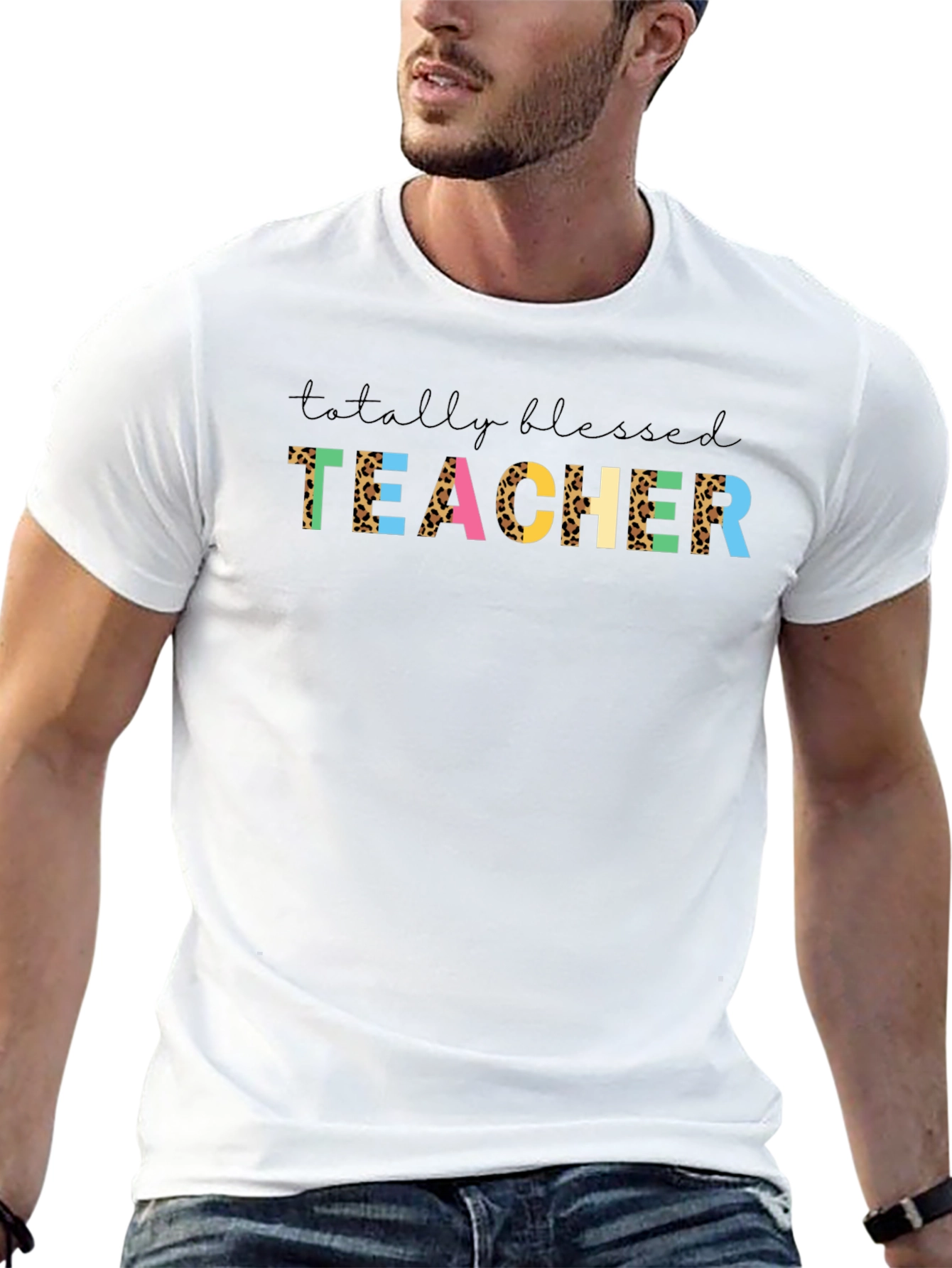 Totally Blessed Teacher Graphic Tee - Black