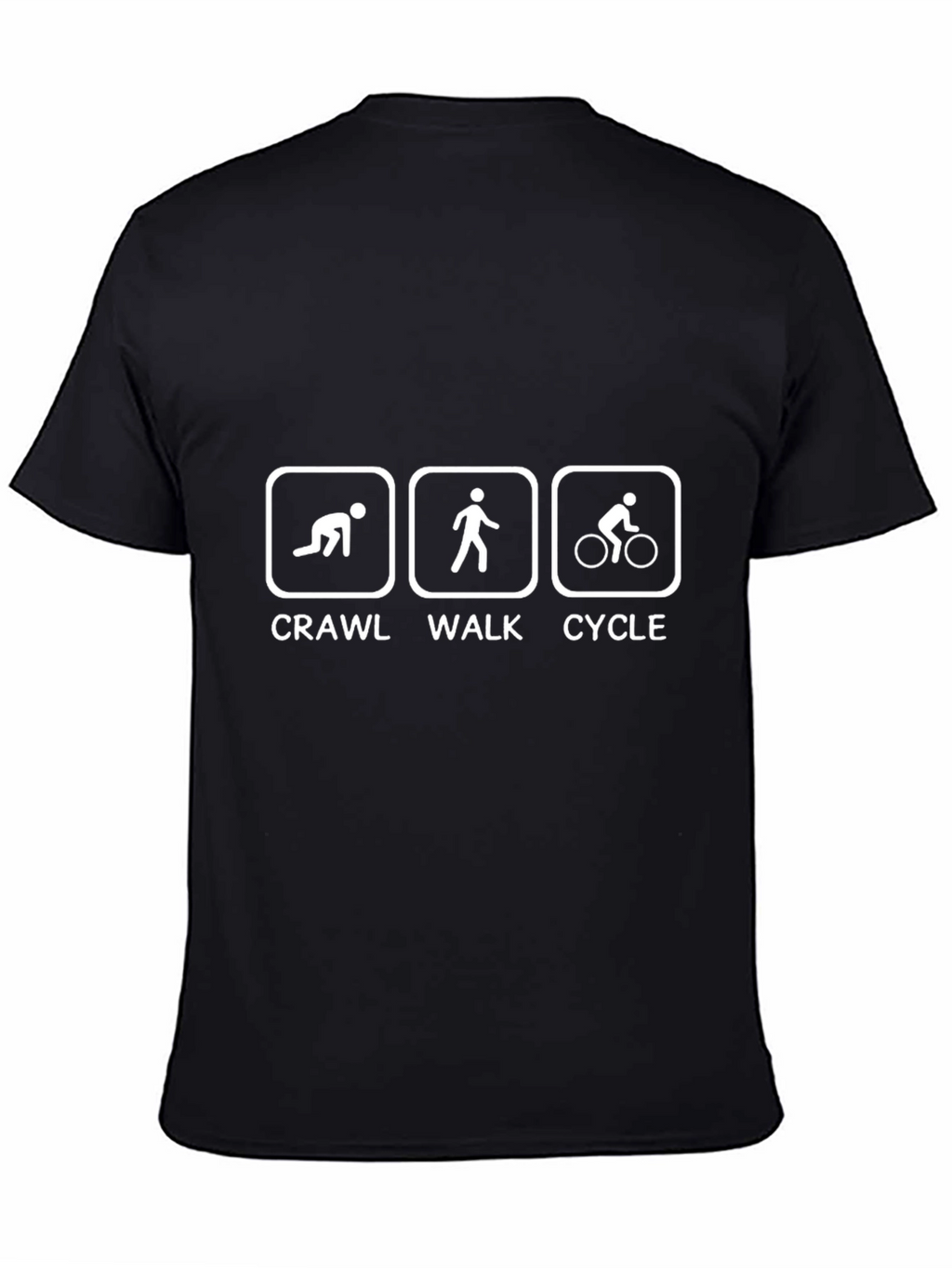 Crawl Walk Cycle Graphic Tee - Black Cotton T-Shirt