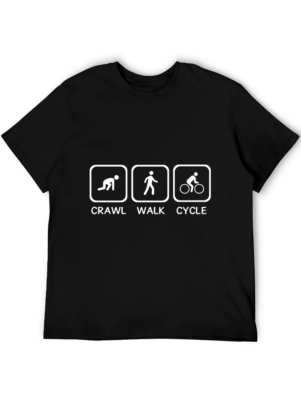 Crawl Walk Cycle Graphic Tee - Black Cotton T-Shirt