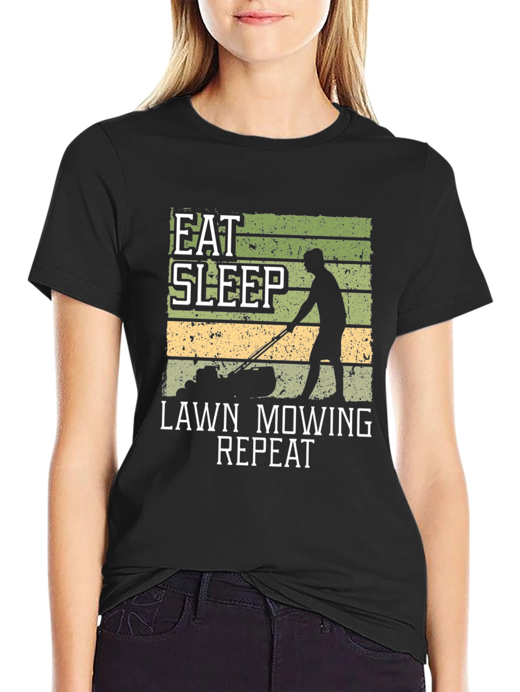 Eat Sleep Lawn Mowing Repeat Graphic Tee