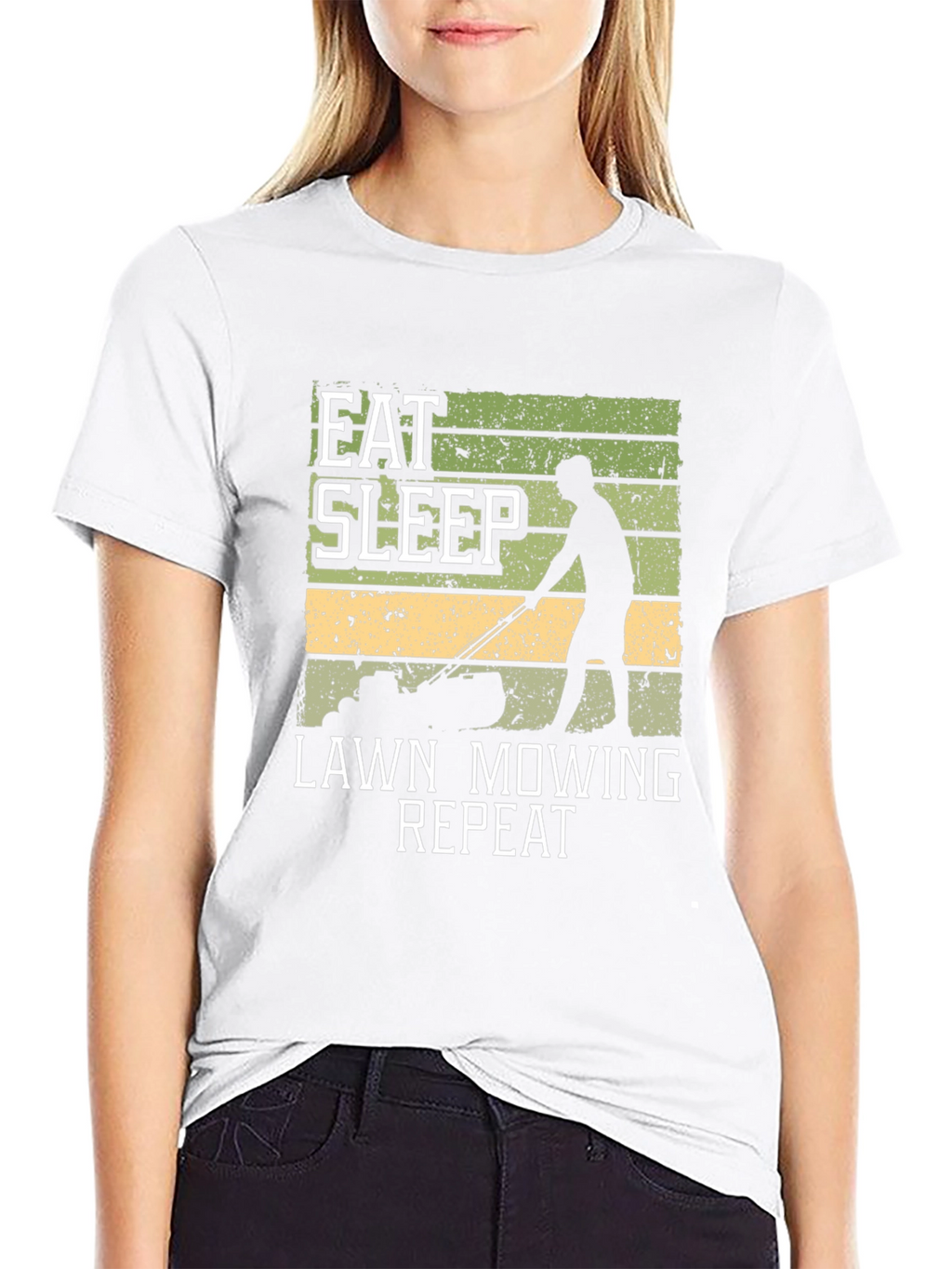 Eat Sleep Lawn Mowing Repeat Graphic Tee