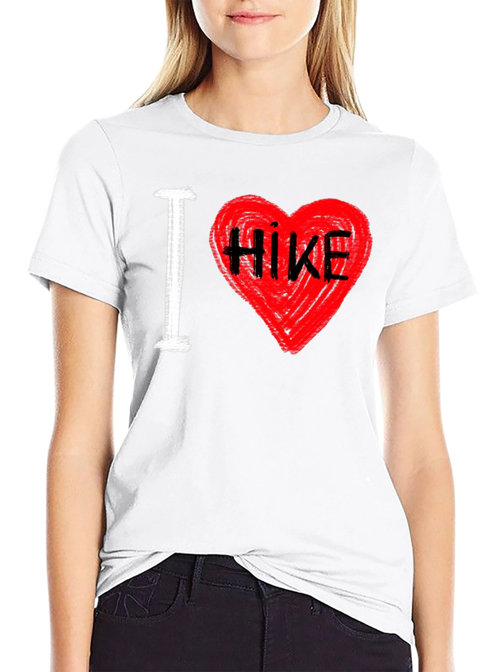I Love Hiking T-Shirt - Heart Design