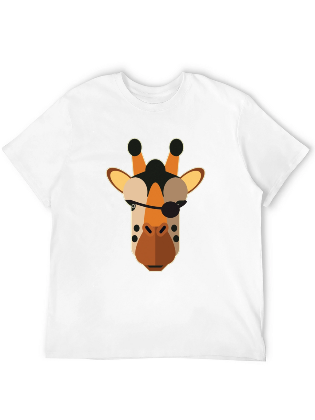 Pirate Giraffe Graphic Tee - Black Cotton T-Shirt