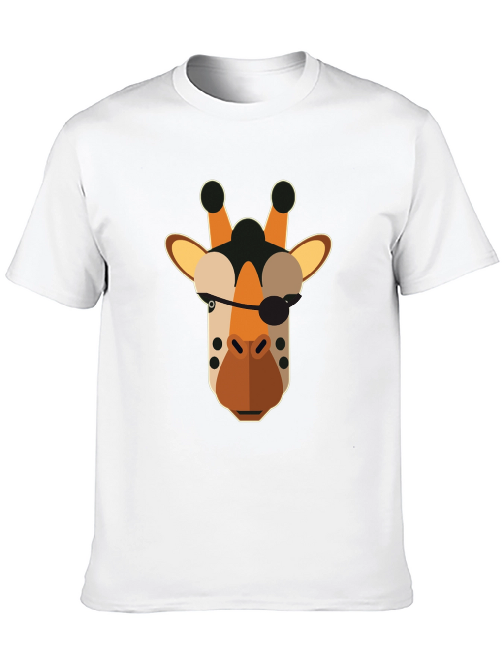 Pirate Giraffe Graphic Tee - Black Cotton T-Shirt