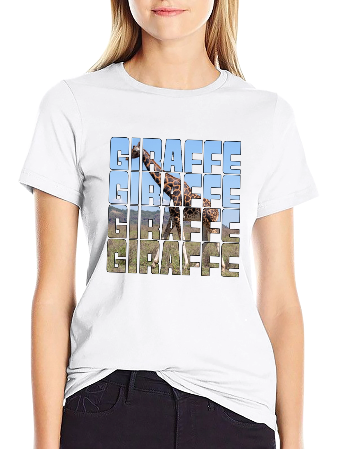 Giraffe Graphic T-Shirt - Trendy Animal Print Tee