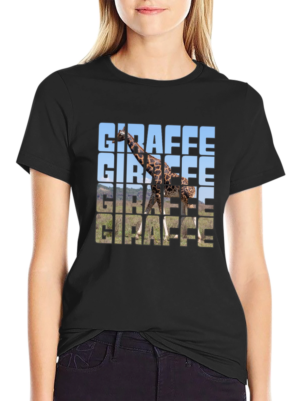 Giraffe Graphic T-Shirt - Trendy Animal Print Tee