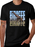 Giraffe Graphic T-Shirt - Trendy Animal Print Tee
