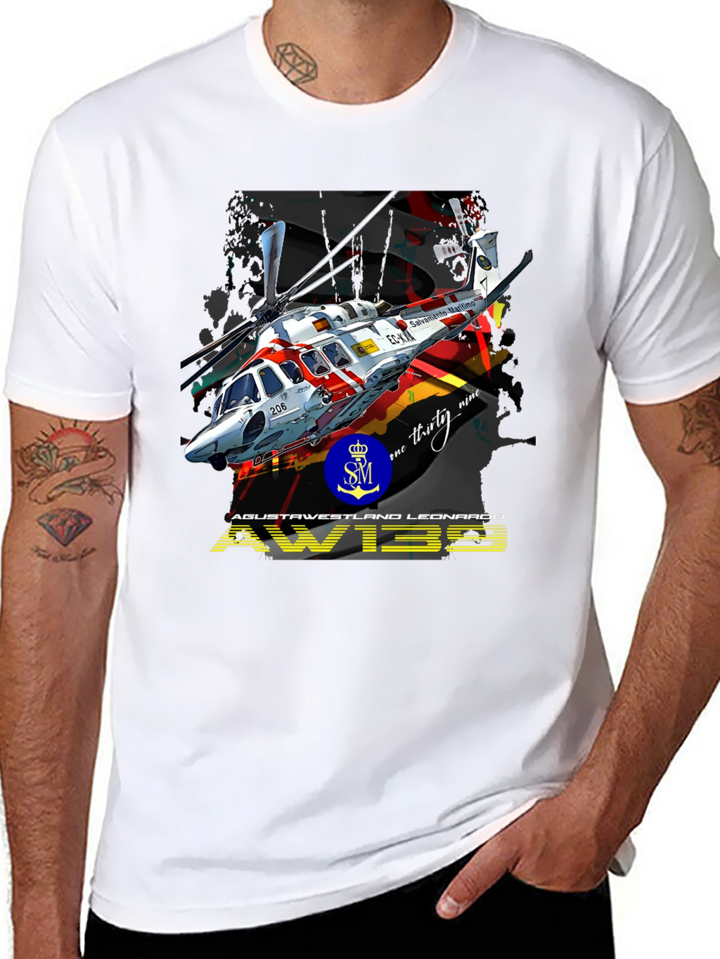 AW139 Helicopter Graphic T-Shirt