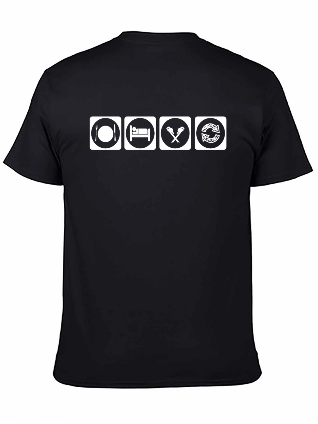 Eat Sleep Wrench Repeat Black Graphic Tee