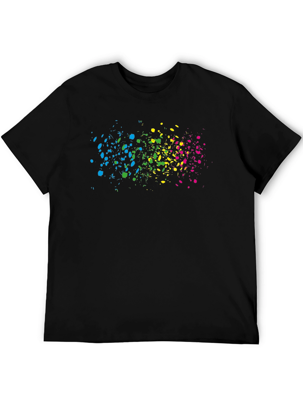 Abstract Splatter Print Black T-Shirt
