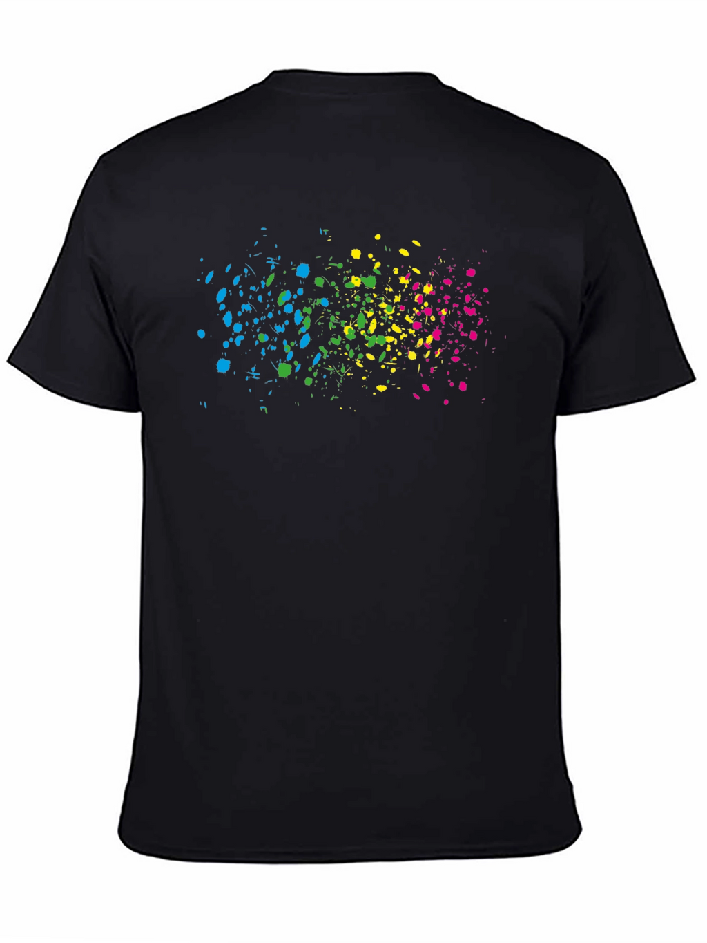 Abstract Splatter Print Black T-Shirt