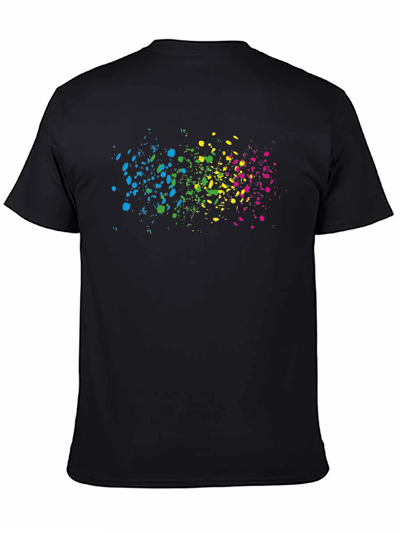 Abstract Splatter Print Black T-Shirt