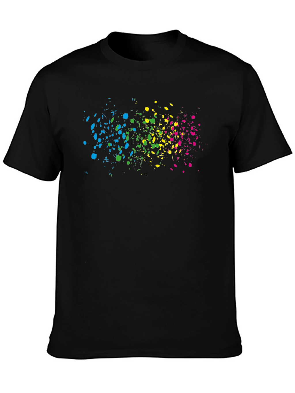 Abstract Splatter Print Black T-Shirt