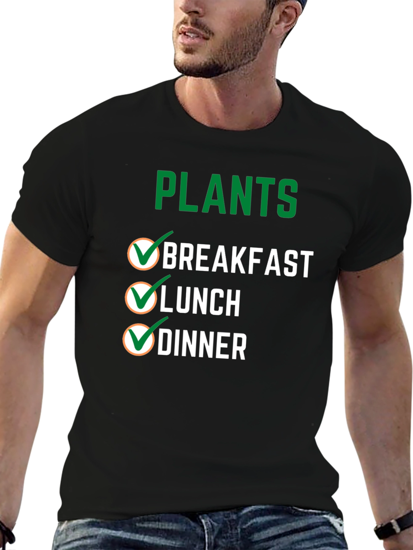 Plants Breakfast Lunch Dinner T-Shirt Vegan Tee