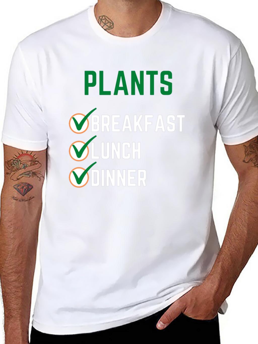 Plants Breakfast Lunch Dinner T-Shirt Vegan Tee