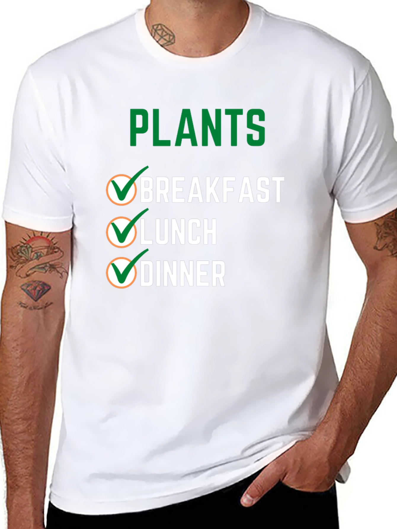 Plants Breakfast Lunch Dinner T-Shirt Vegan Tee