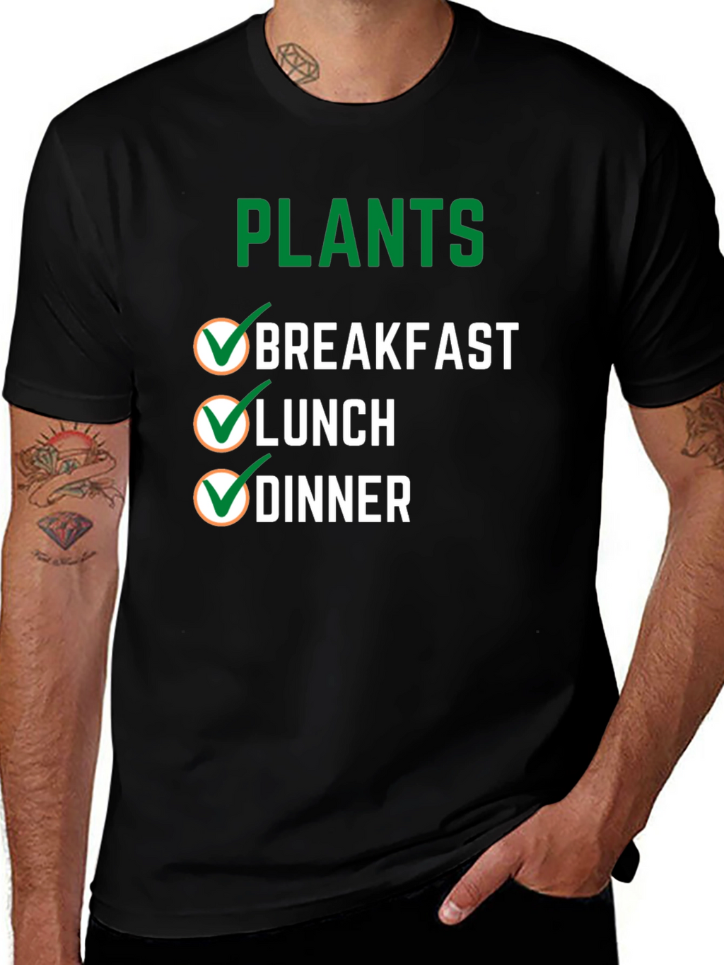 Plants Breakfast Lunch Dinner T-Shirt Vegan Tee