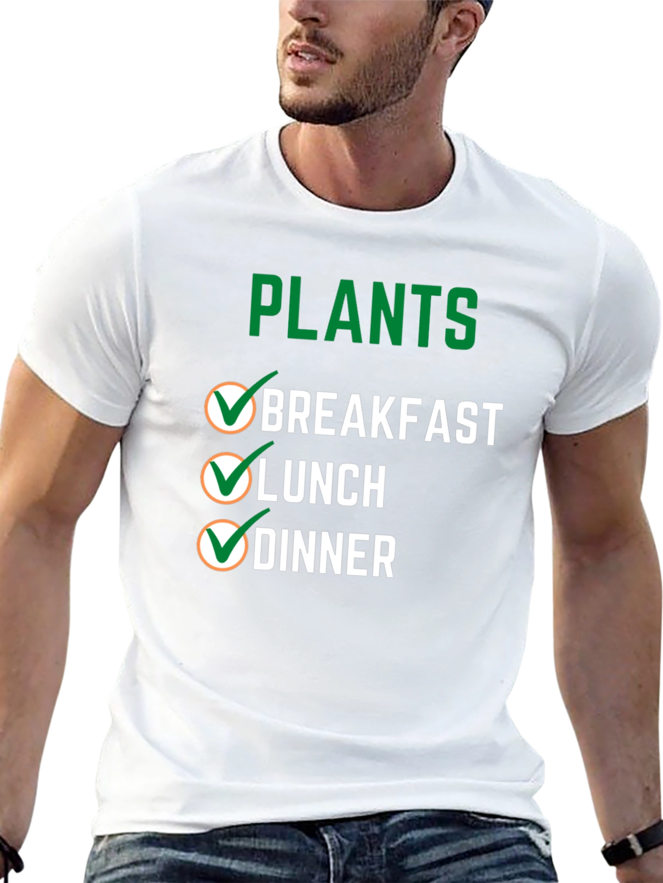 Plants Breakfast Lunch Dinner T-Shirt Vegan Tee