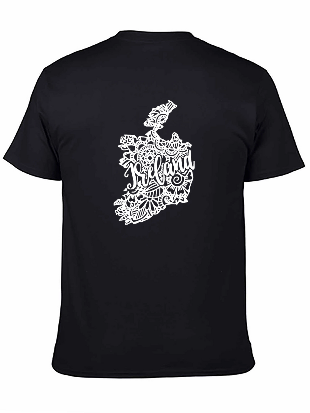Ireland Map Graphic Tee - Black Cotton