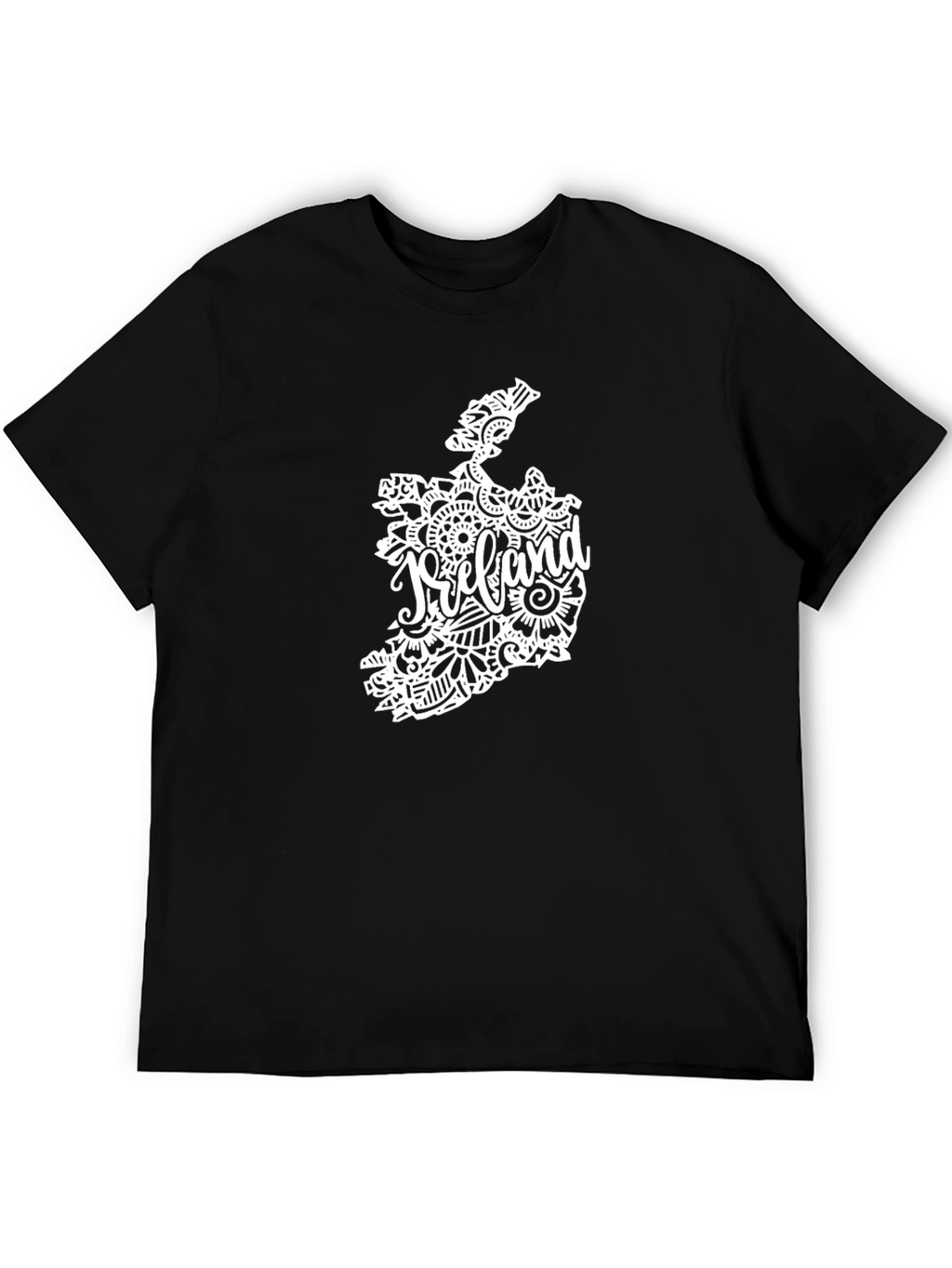 Ireland Map Graphic Tee - Black Cotton