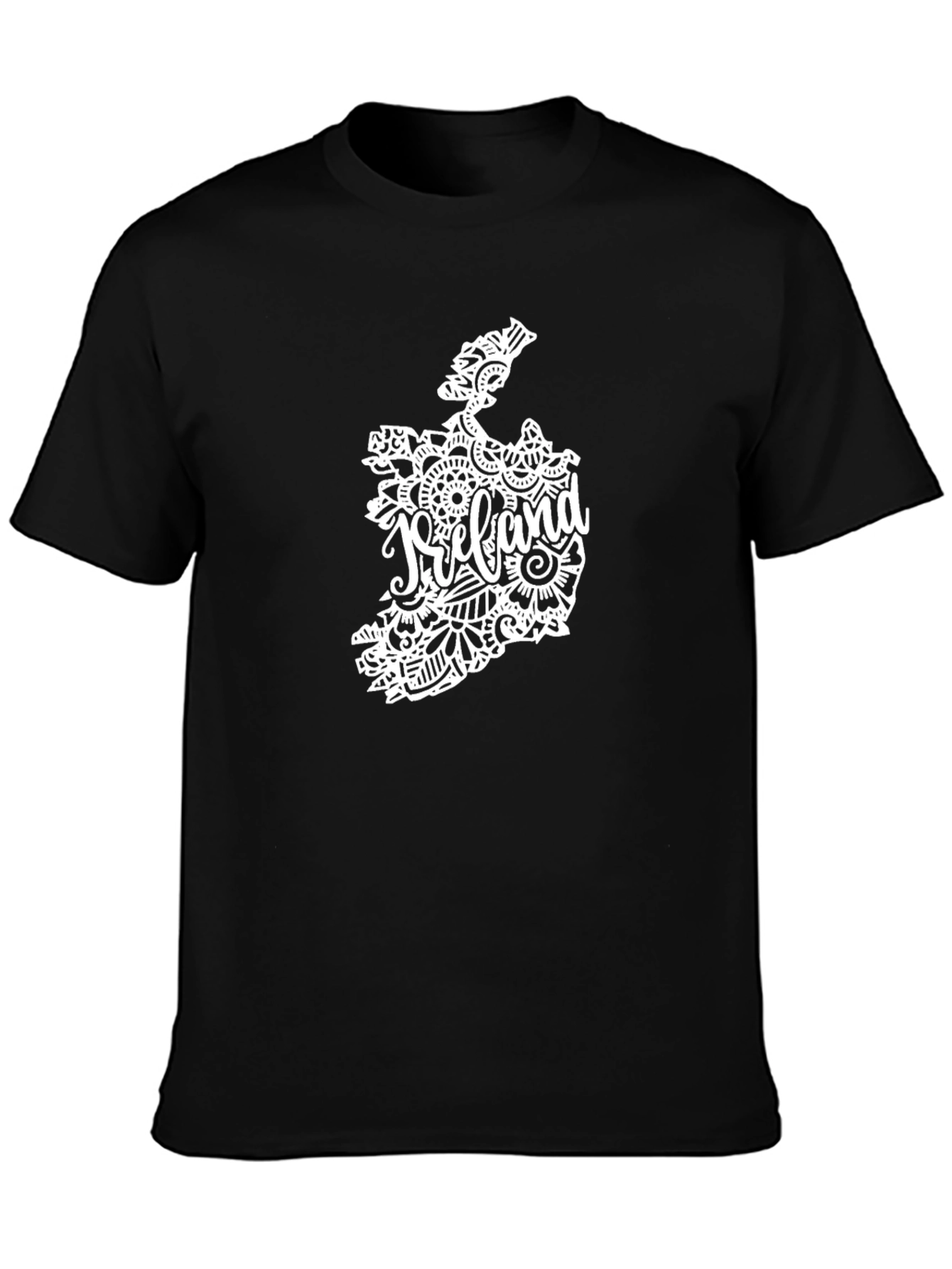 Ireland Map Graphic Tee - Black Cotton