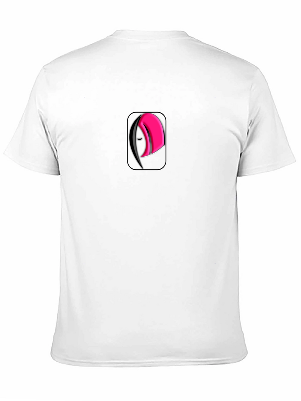 Modern Black Tee with Abstract Pink & Black Logo