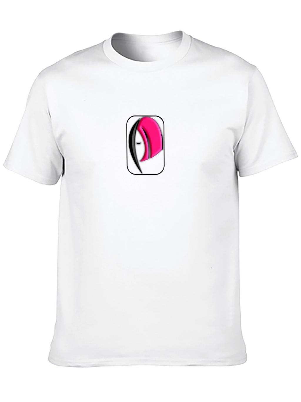 Modern Black Tee with Abstract Pink & Black Logo