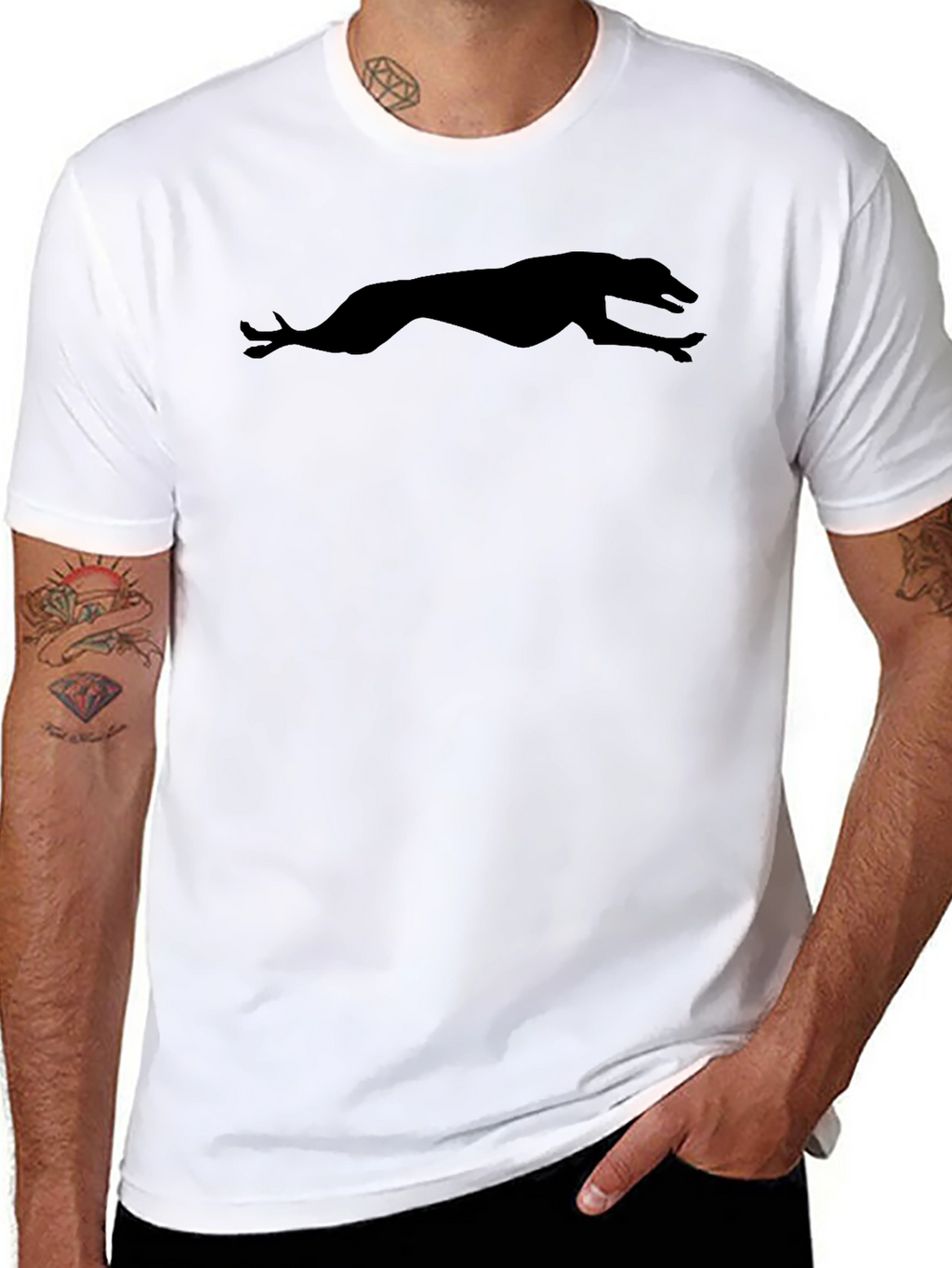 Black Greyhound Silhouette T-Shirt