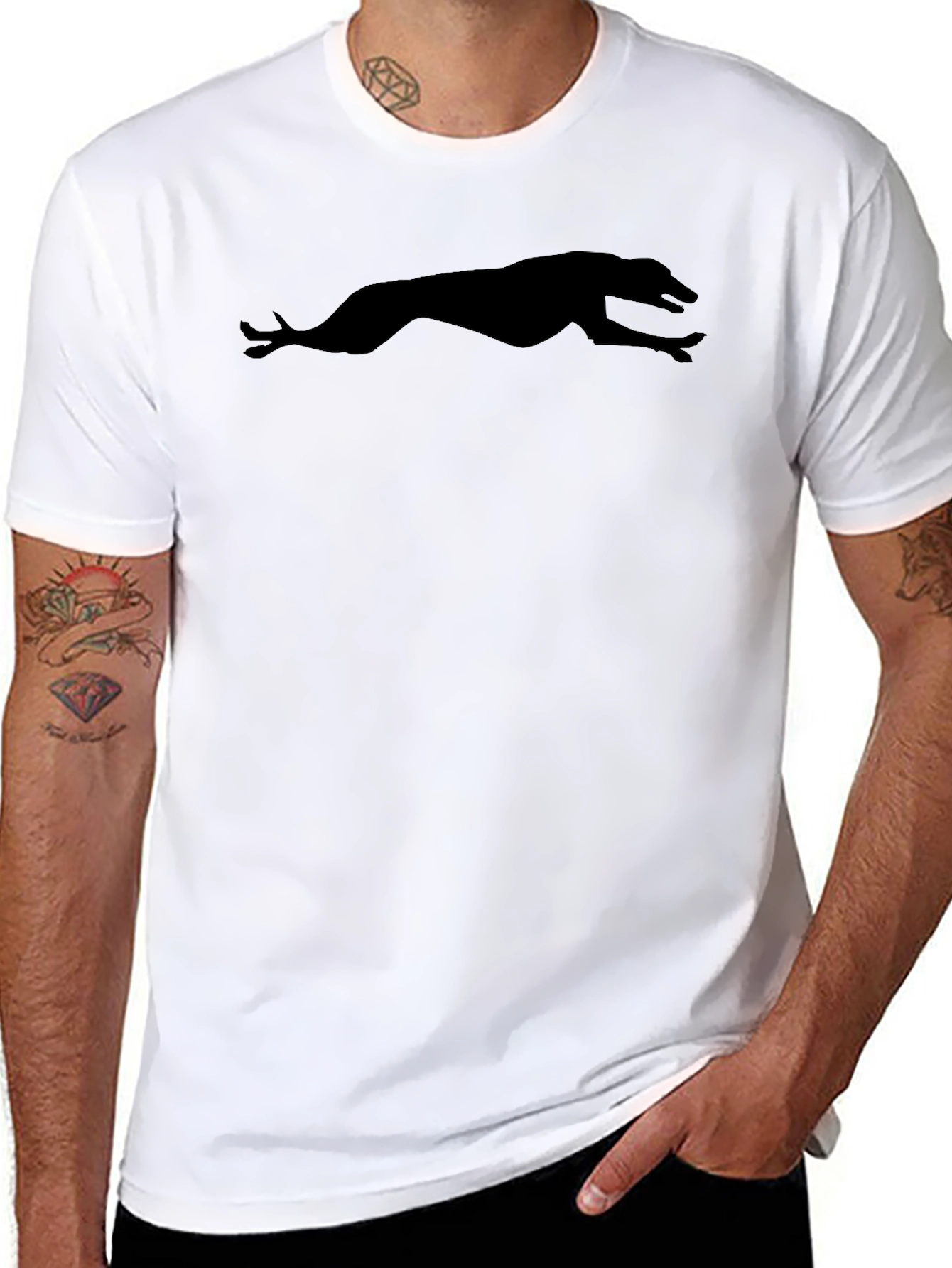 Black Greyhound Silhouette T-Shirt