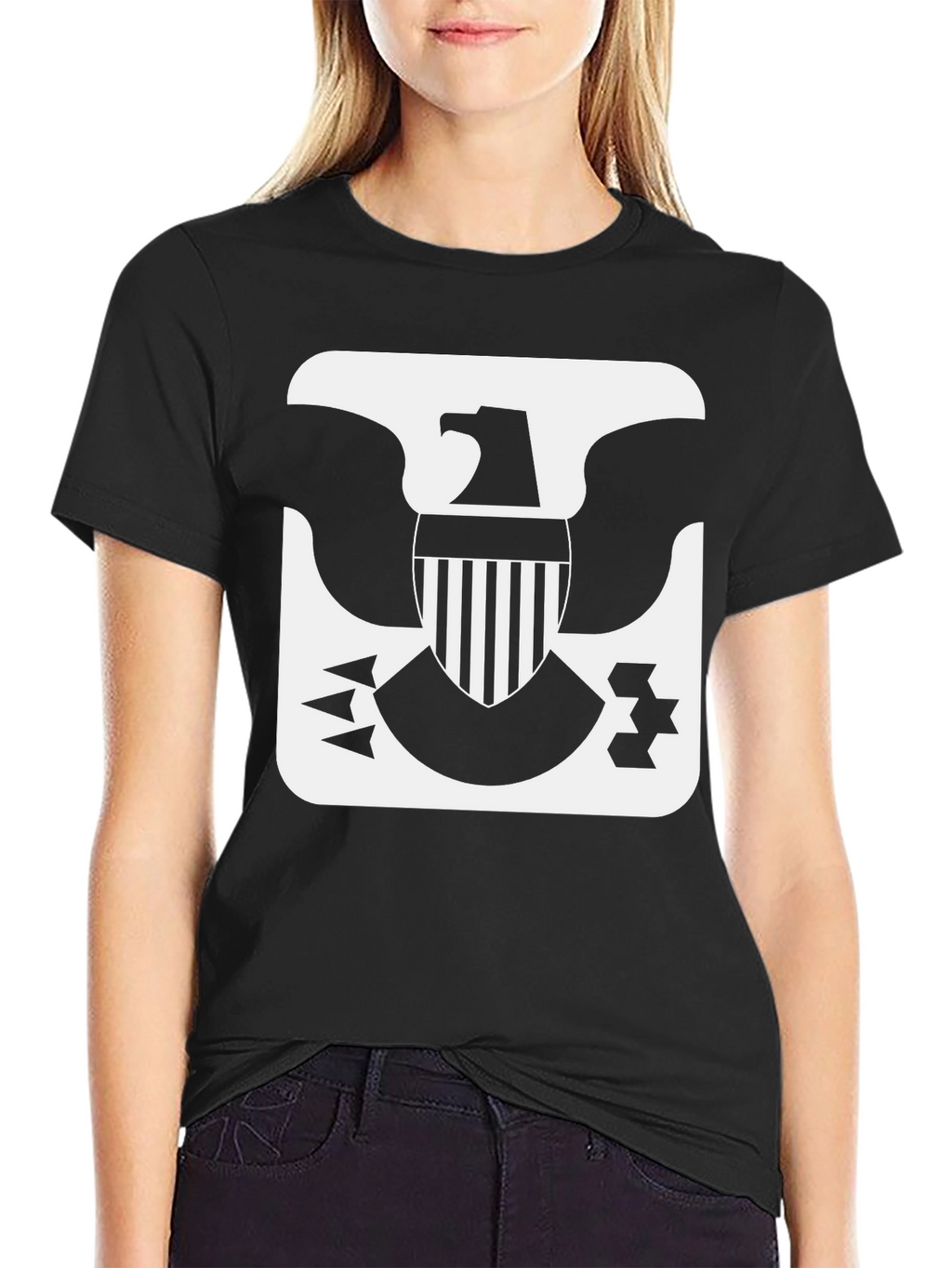 Eagle Emblem Graphic Tee - Black Casual Shirt