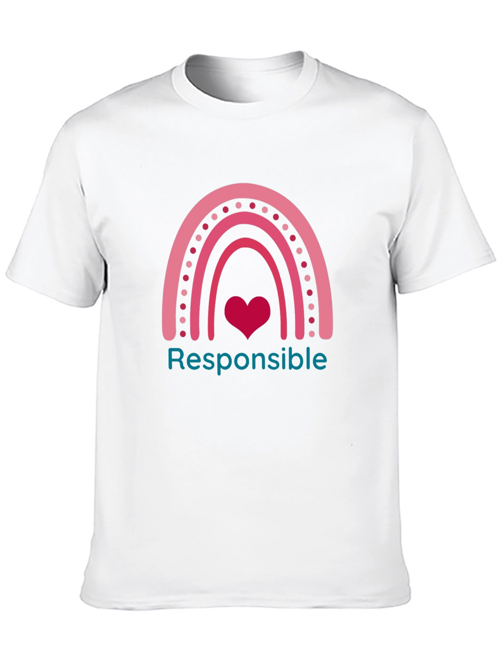 Responsible Rainbow Heart Graphic Tee - Black