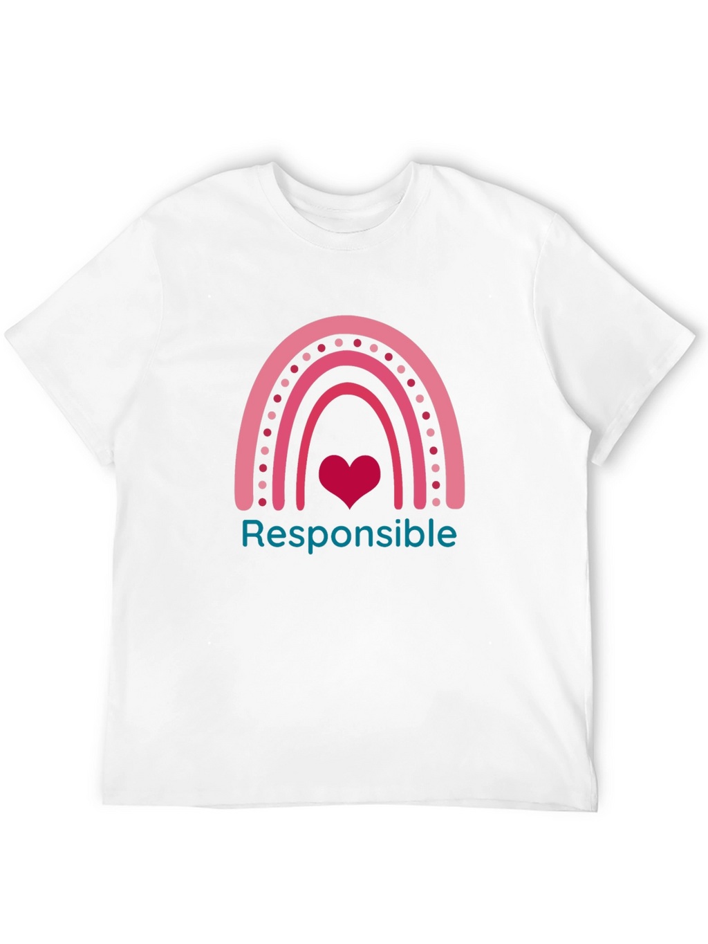 Responsible Rainbow Heart Graphic Tee - Black