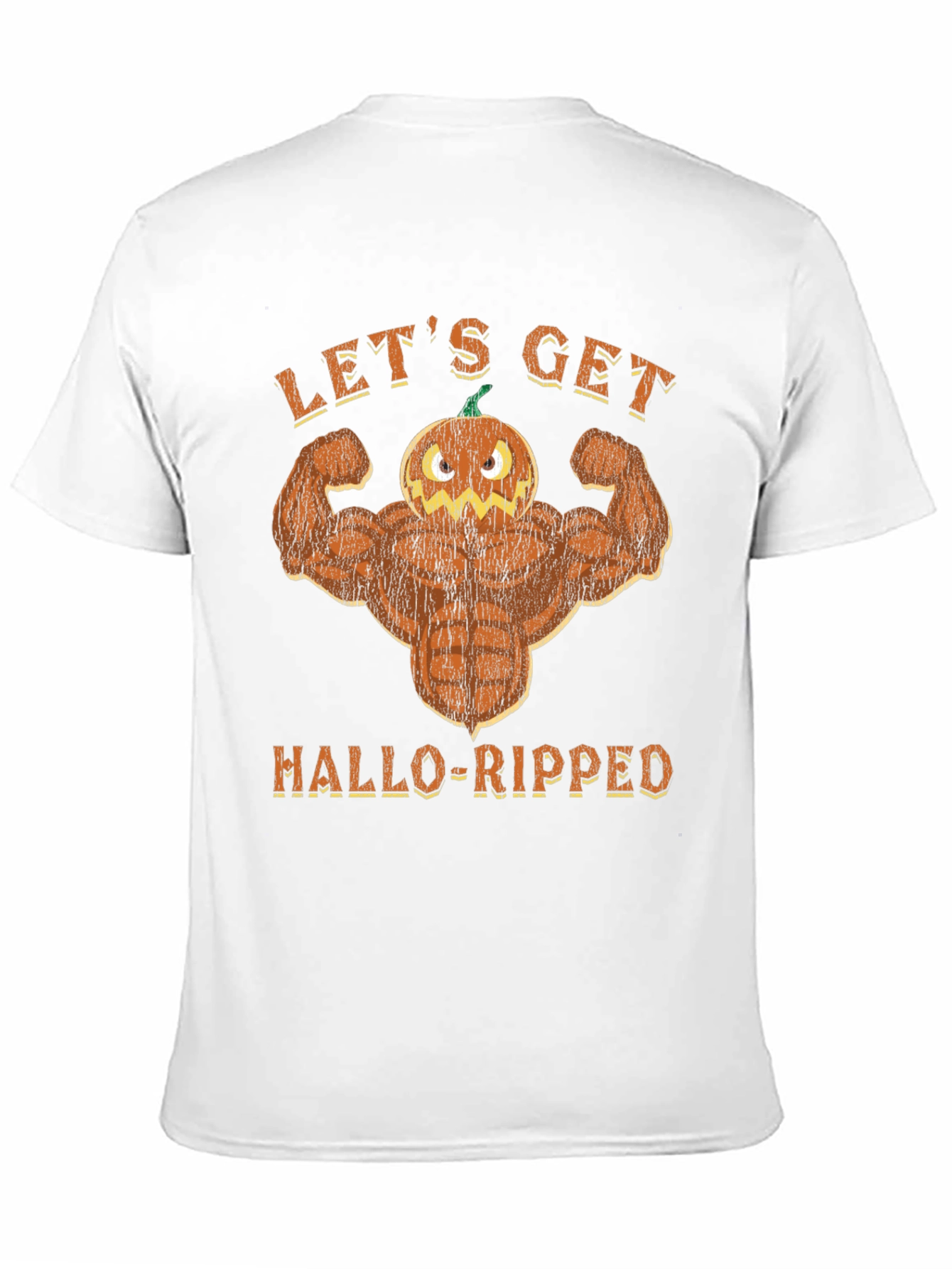 Hallo-Ripped Pumpkin Muscle T-Shirt