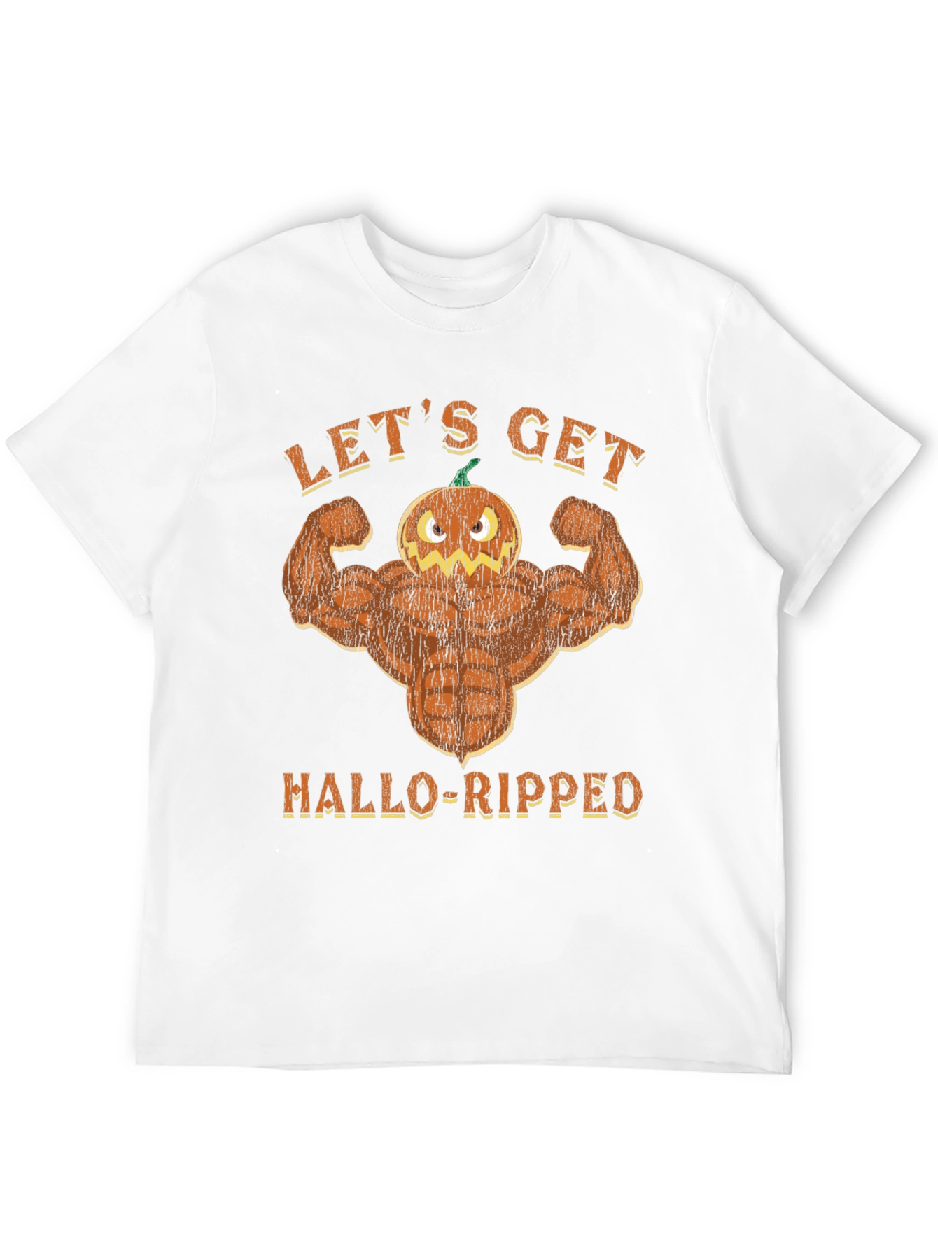 Hallo-Ripped Pumpkin Muscle T-Shirt