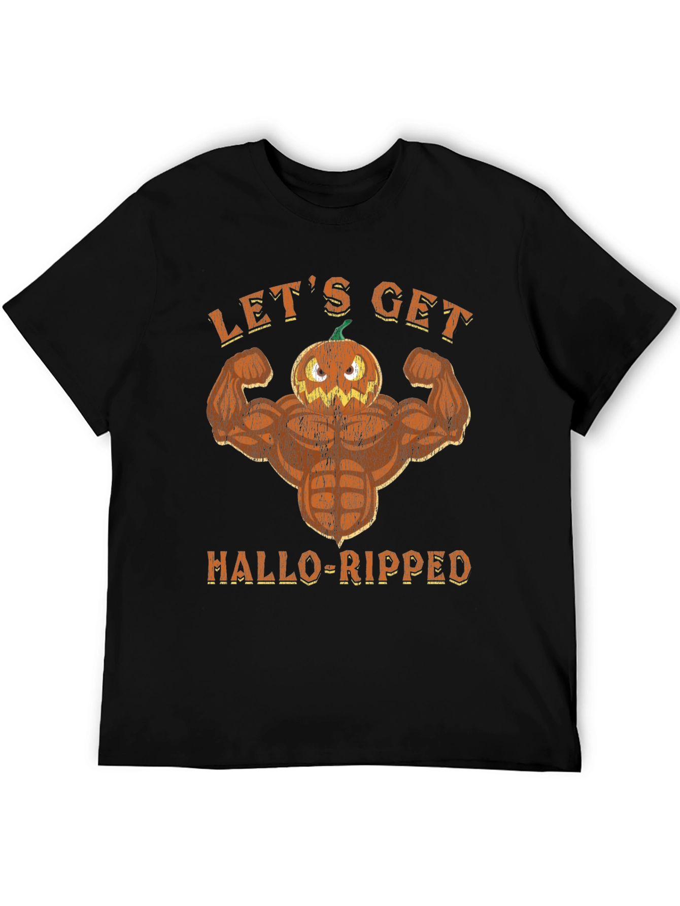 Hallo-Ripped Pumpkin Muscle T-Shirt