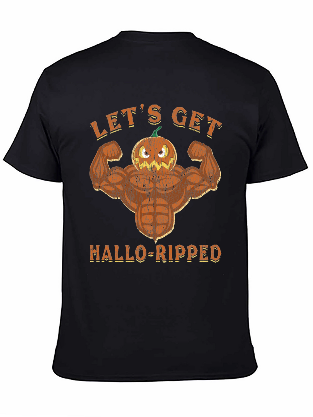 Hallo-Ripped Pumpkin Muscle T-Shirt