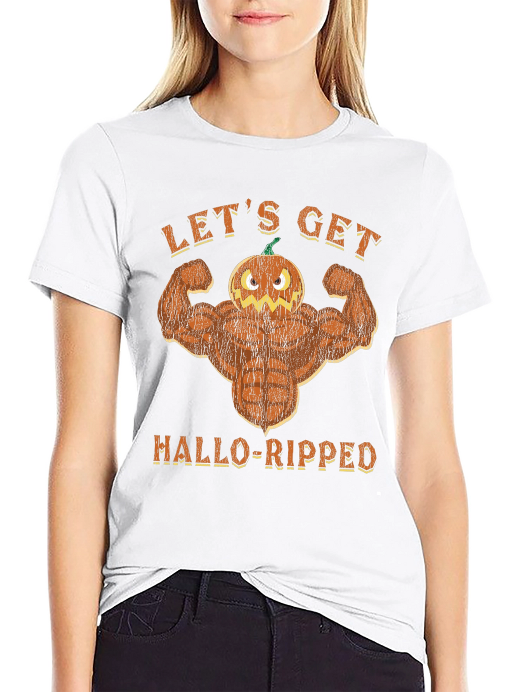 Hallo-Ripped Pumpkin Muscle T-Shirt