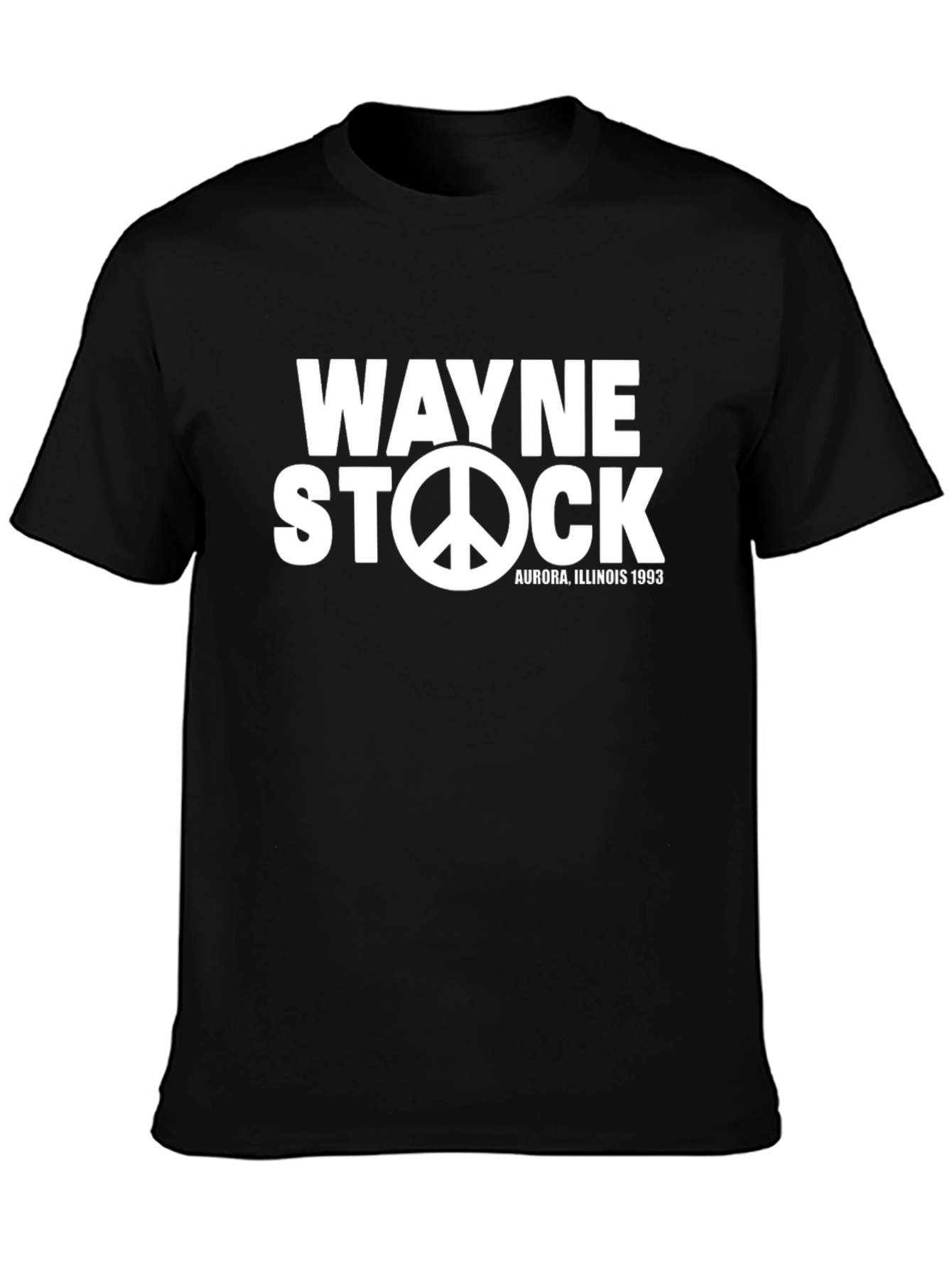 Wayne Stock Black T-Shirt with Peace Sign