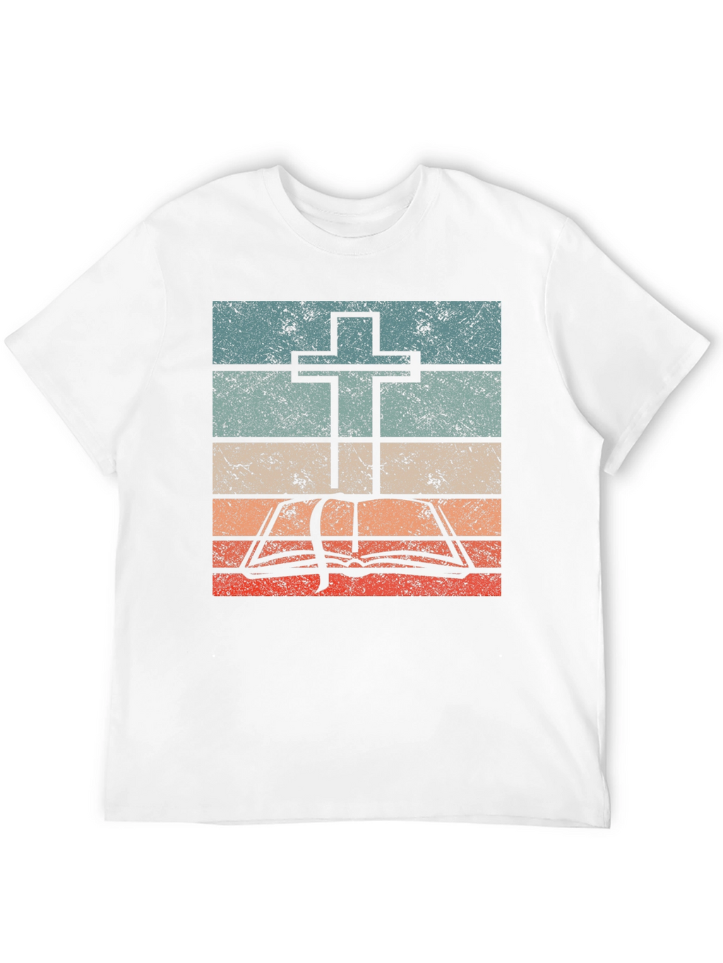 Retro Cross and Bible Graphic T-Shirt