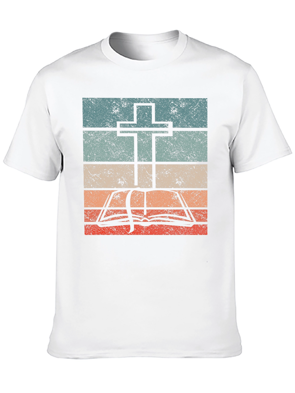 Retro Cross and Bible Graphic T-Shirt