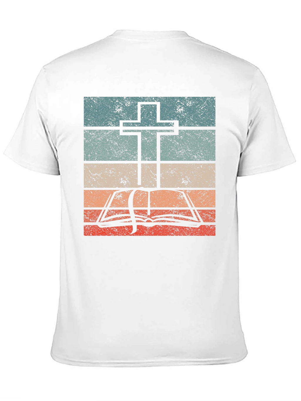 Retro Cross and Bible Graphic T-Shirt