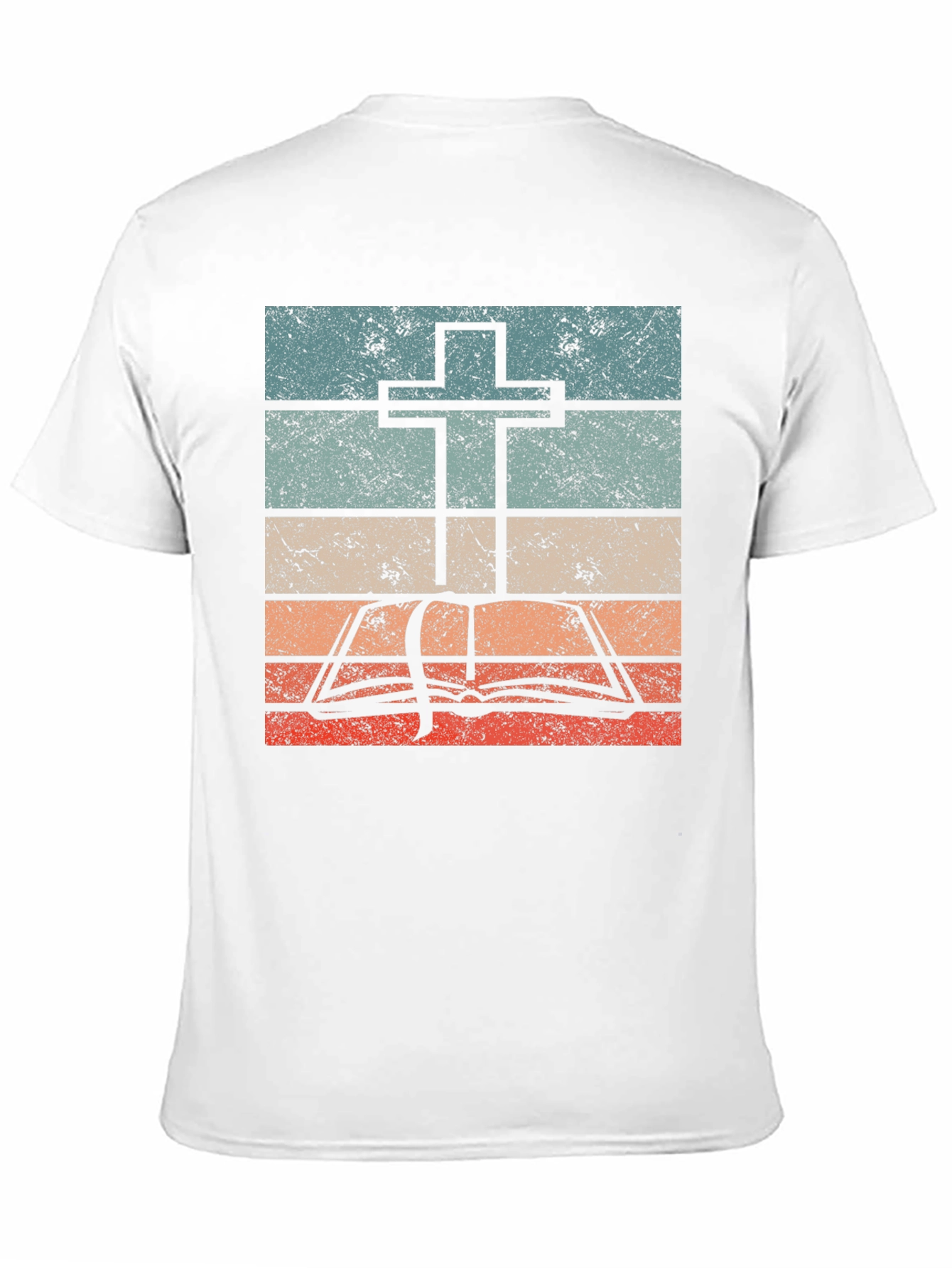 Retro Cross and Bible Graphic T-Shirt