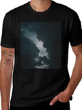 Dark Sky Cloud Graphic Tee - Black Cotton T-Shirt