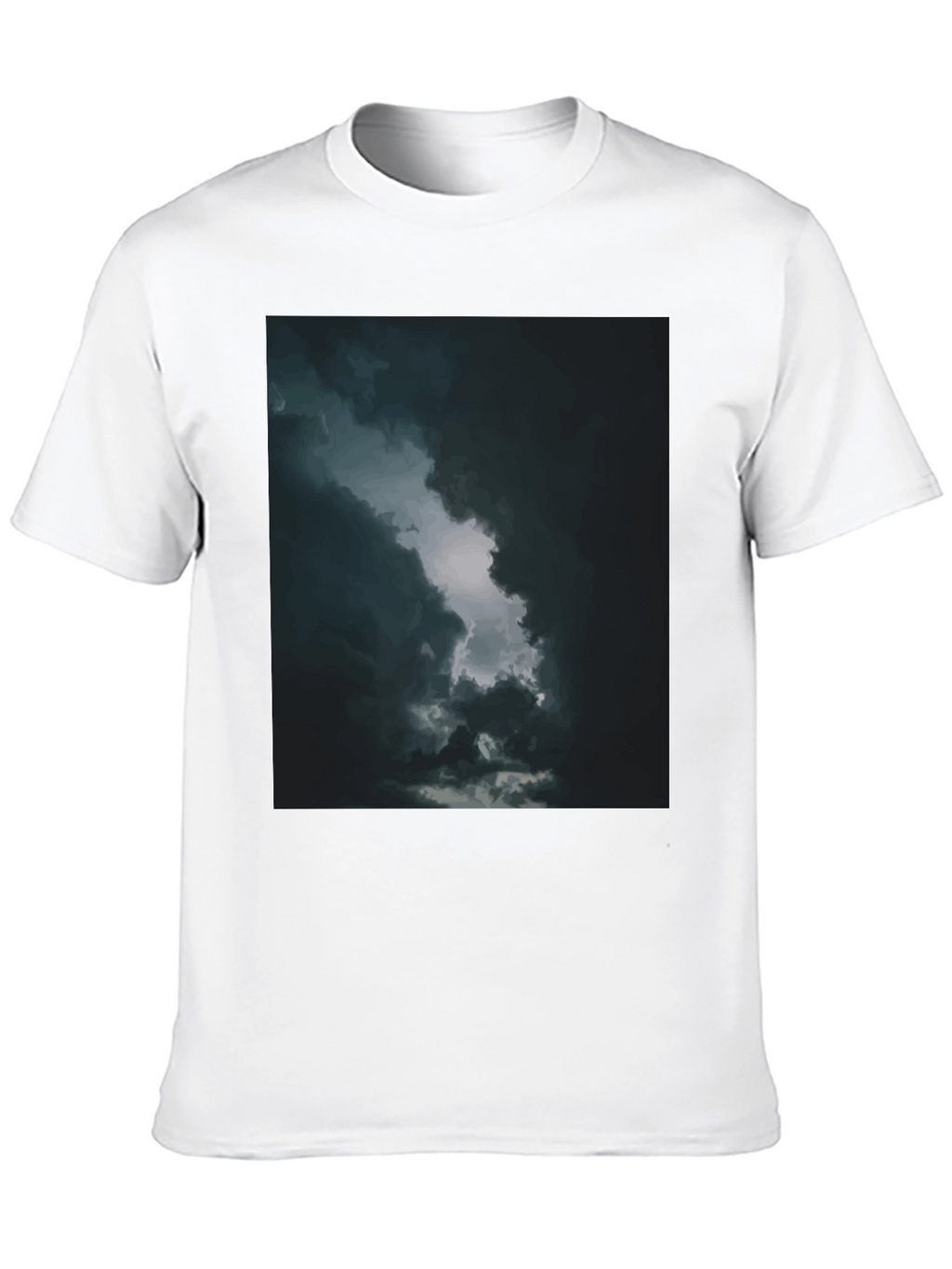 Dark Sky Cloud Graphic Tee - Black Cotton T-Shirt