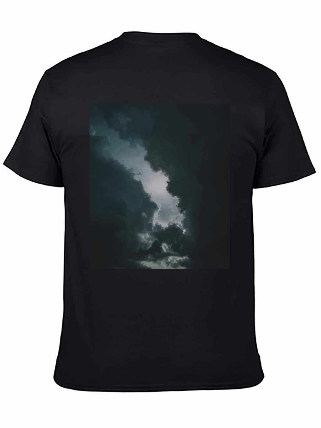 Dark Sky Cloud Graphic Tee - Black Cotton T-Shirt