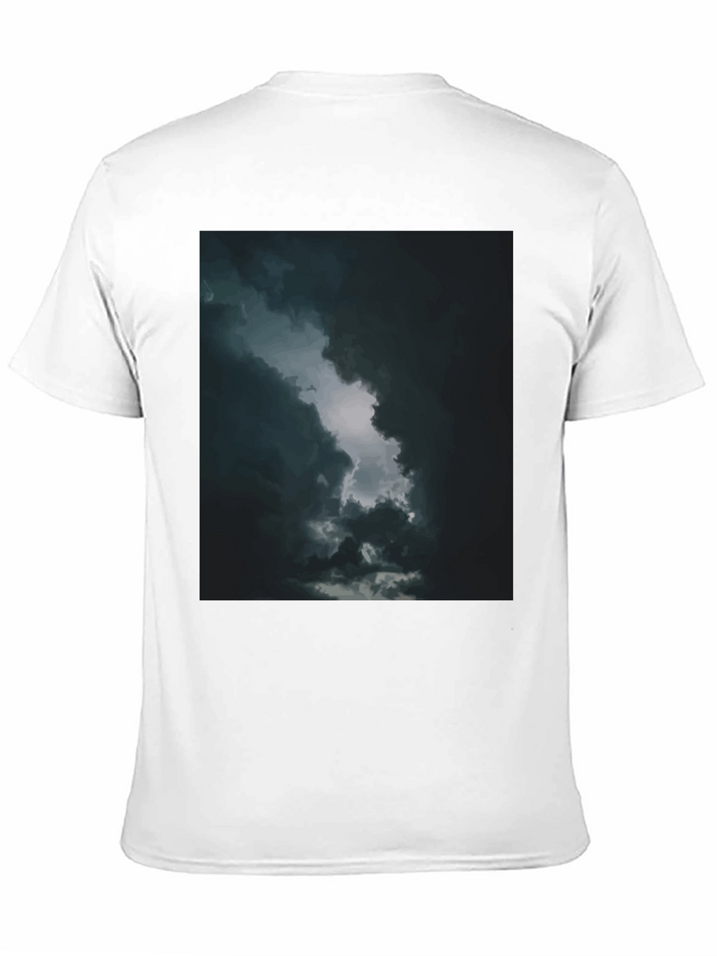 Dark Sky Cloud Graphic Tee - Black Cotton T-Shirt