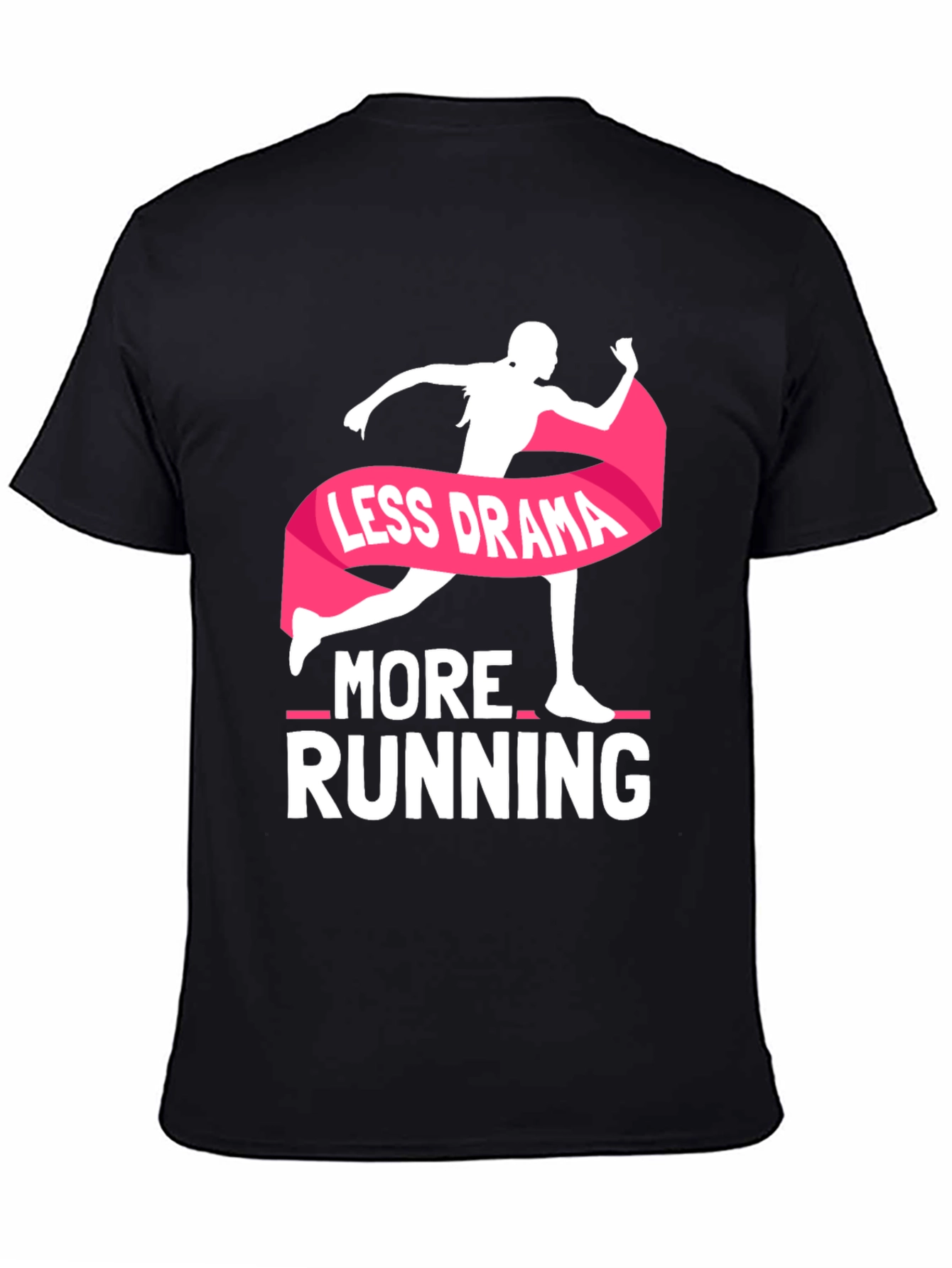 Less Drama More Running Black T-Shirt