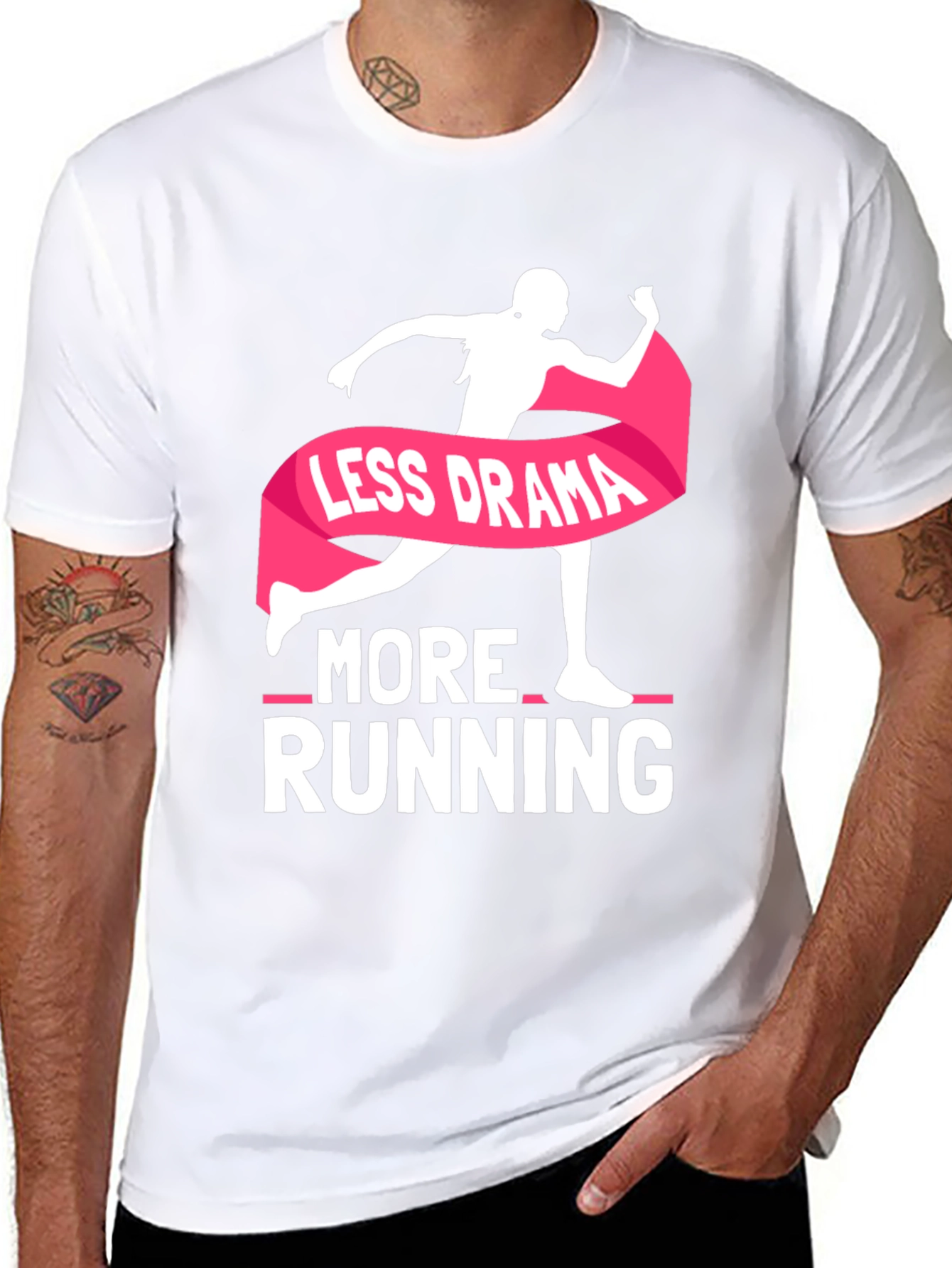Less Drama More Running Black T-Shirt
