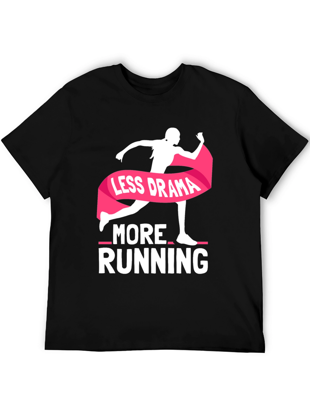Less Drama More Running Black T-Shirt