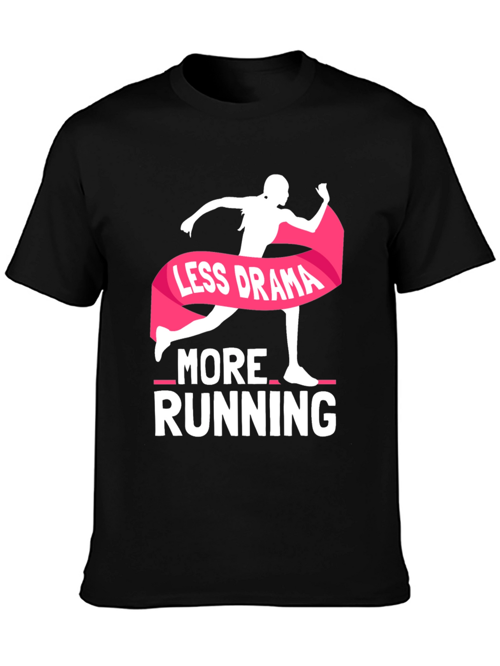 Less Drama More Running Black T-Shirt